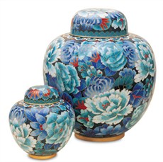 Multi color cloisonne urn 460